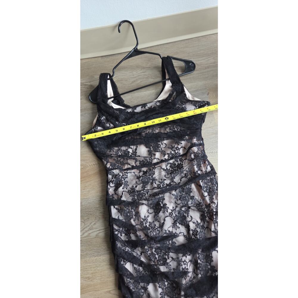 Sleeveless Bodycon Mini Lace Floral Lightweight Black Sexy Romantic Dress 1O - Picture 10 of 11